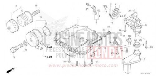 CARTER D'HUILE/POMPE A HUILE CB1000ST de 2026